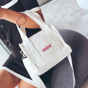 Lettering Canvas Handbag